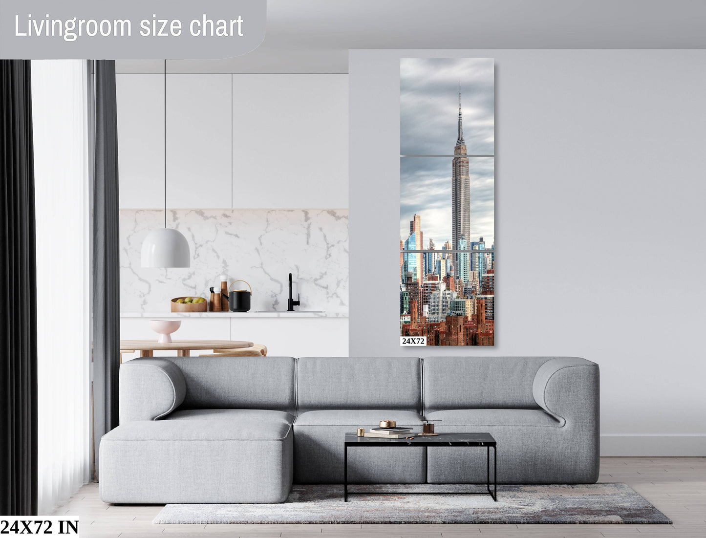 Midtown Manhattan skyline vertical enhanced color cloudy metal print canvas print acrylic print