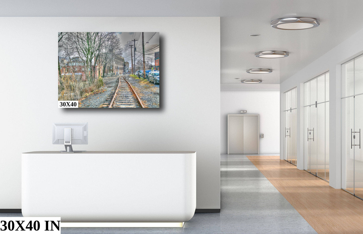 Beacon NY train tracks hdr living room bar cityy rebirth canvas print metal print