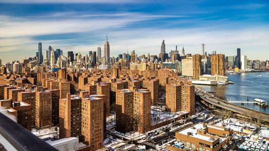 NYC skyline from lower east side metal print canvas print color photography night  poster