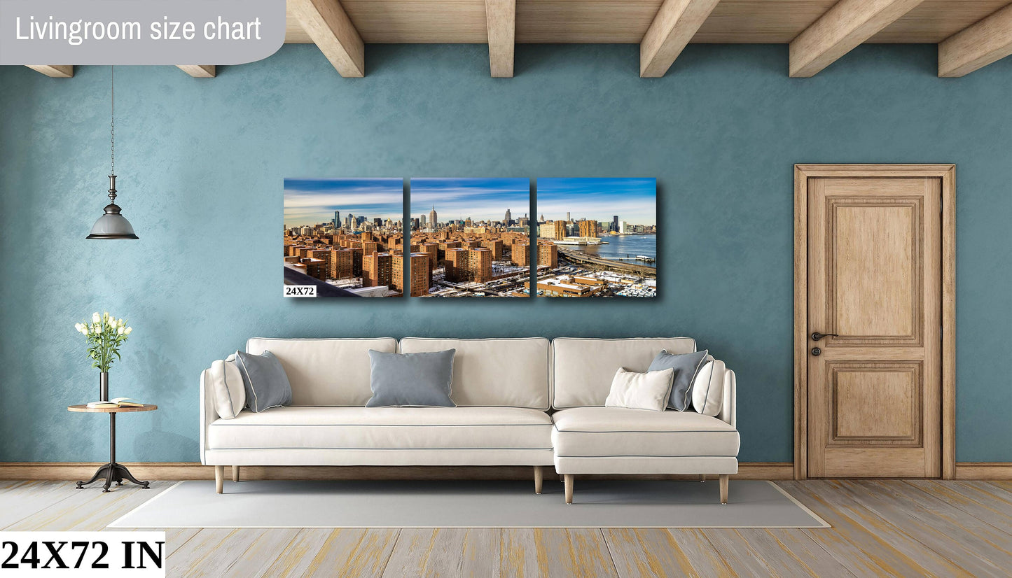 NYC skyline from lower east side metal print canvas print color photography night  poster