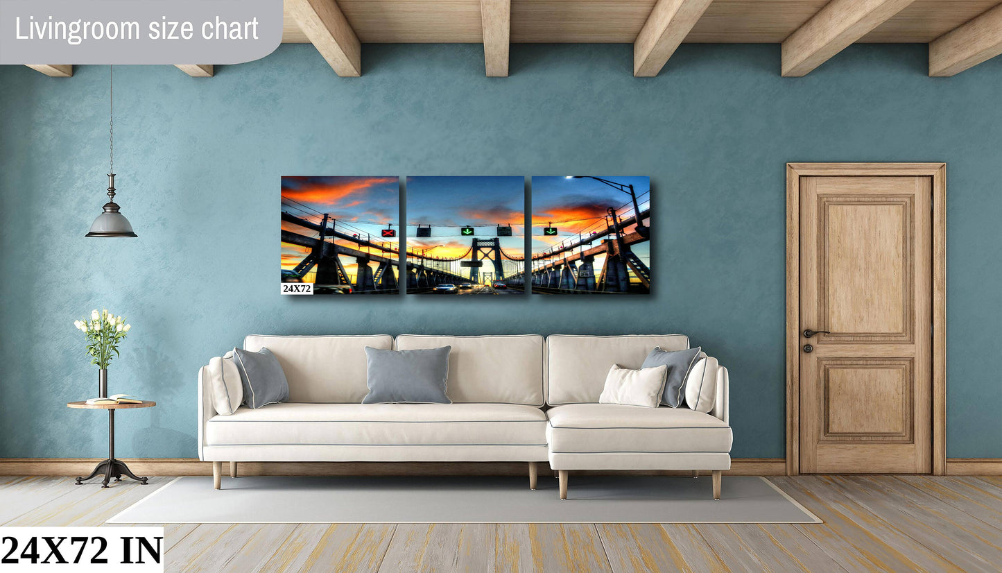 Poughkeepsie Bridge at dawn sunrise bright color poster canvas print metal print hudson valley photography