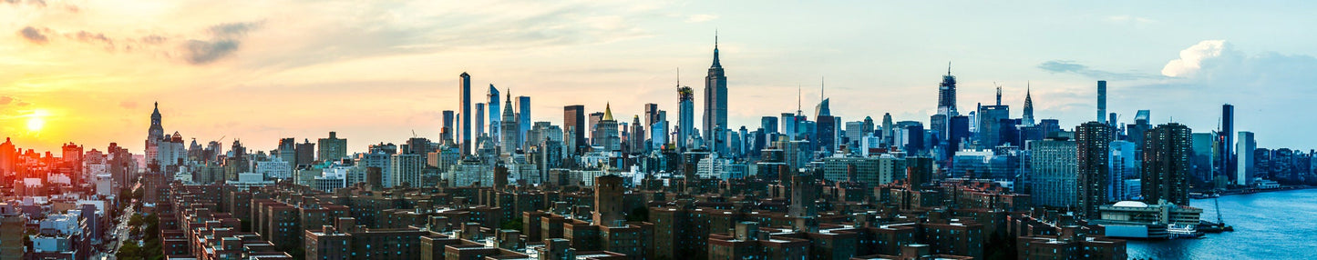 NYC skyline  mid town panoramic at sunset metal print canvas print color photography daylight  poster