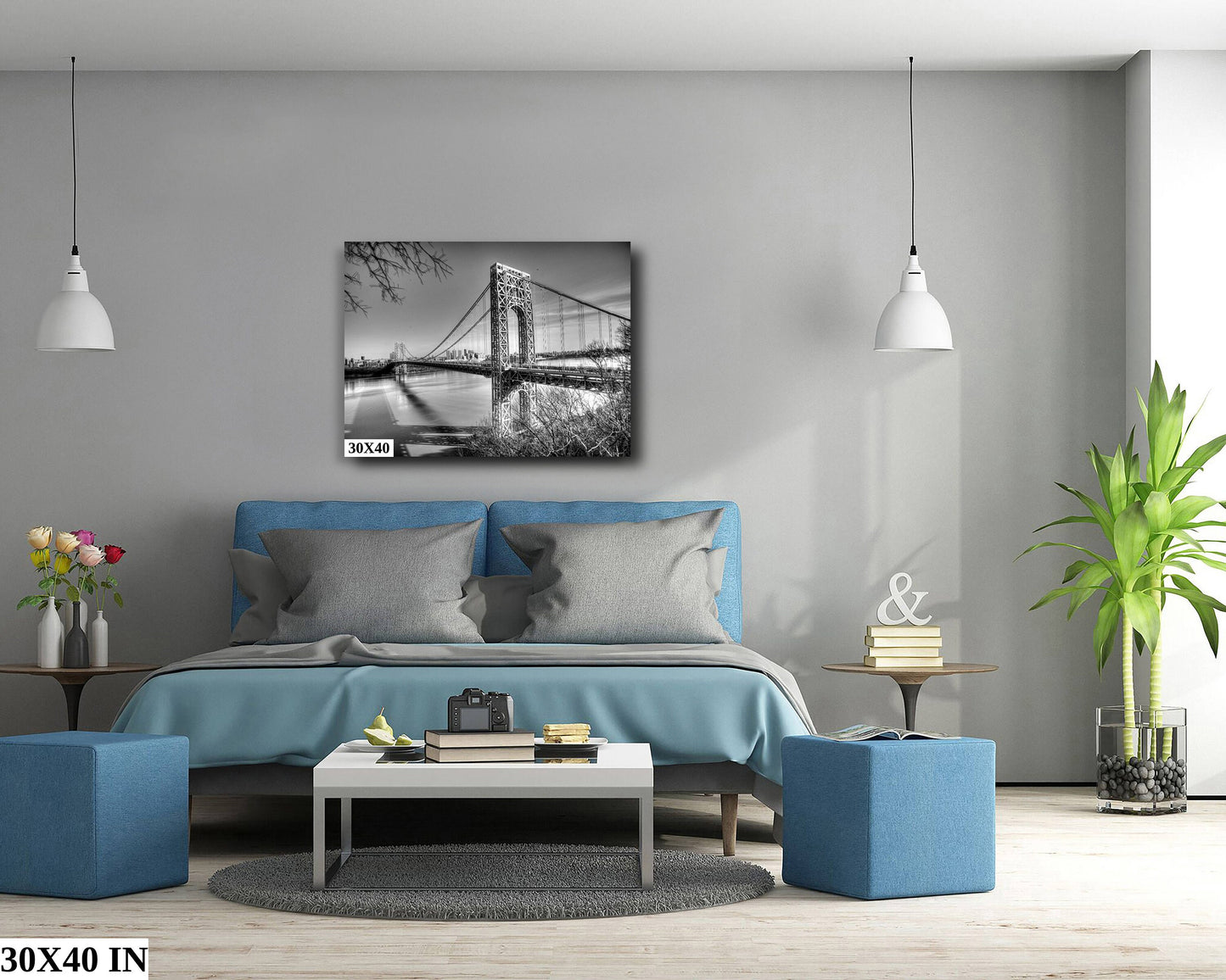 The George Washington Bridge the palisades metal print canvas print color photography bridge view poster