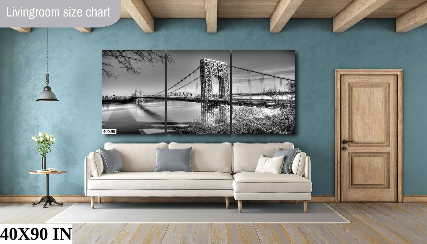 The George Washington Bridge the palisades metal print canvas print color photography bridge view poster