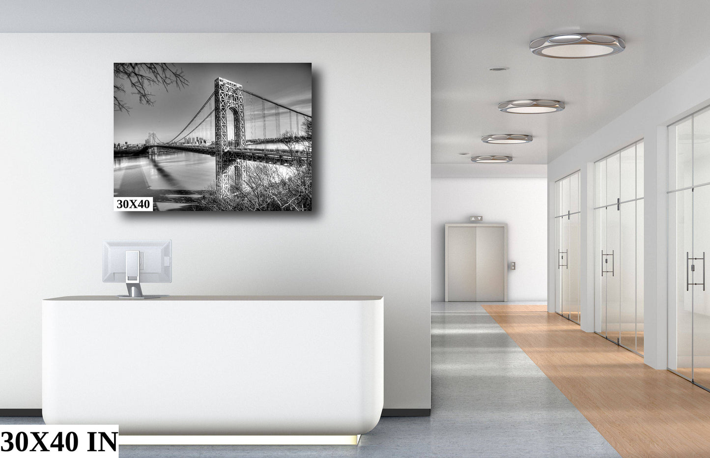 The George Washington Bridge the palisades metal print canvas print color photography bridge view poster