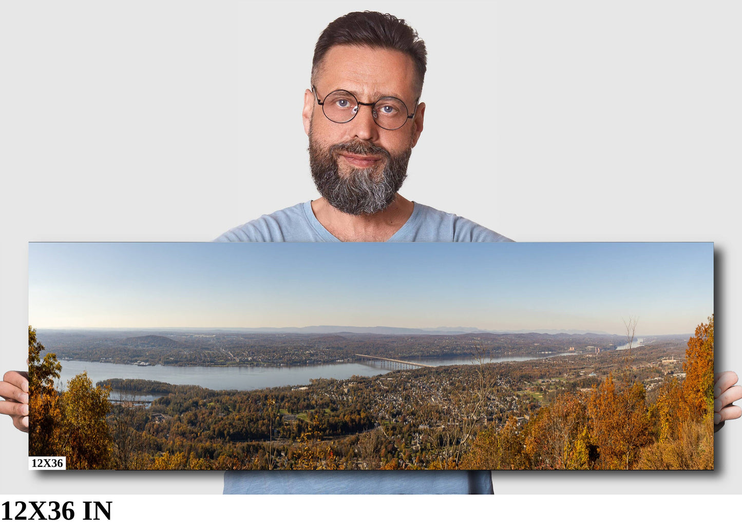 Hudson River Panoramic from Storm on top of Mt Beacon wall art canvas print metal print