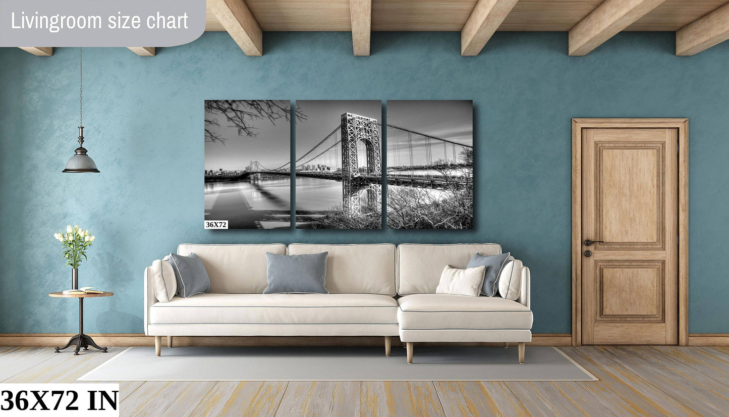 The George Washington Bridge the palisades metal print canvas print color photography bridge view poster