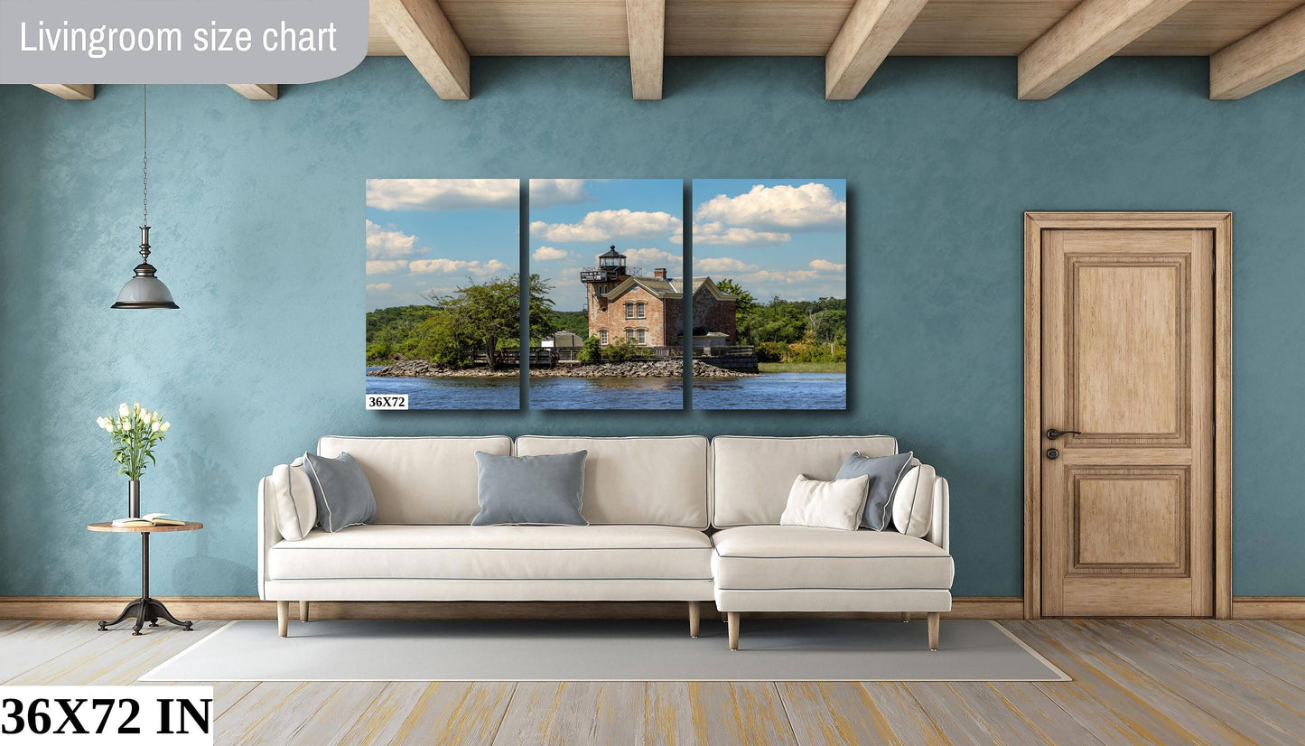 Saugerties NY Light house waterfront boats water  sunlight canvas print metal print