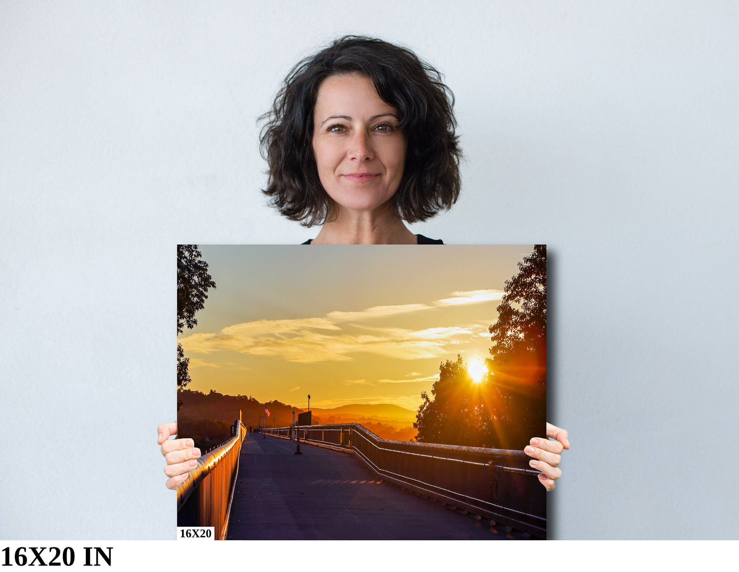 Walkway over The Hudson at dawn. sunrise bright color poster canvas print metal print hudson valley photography