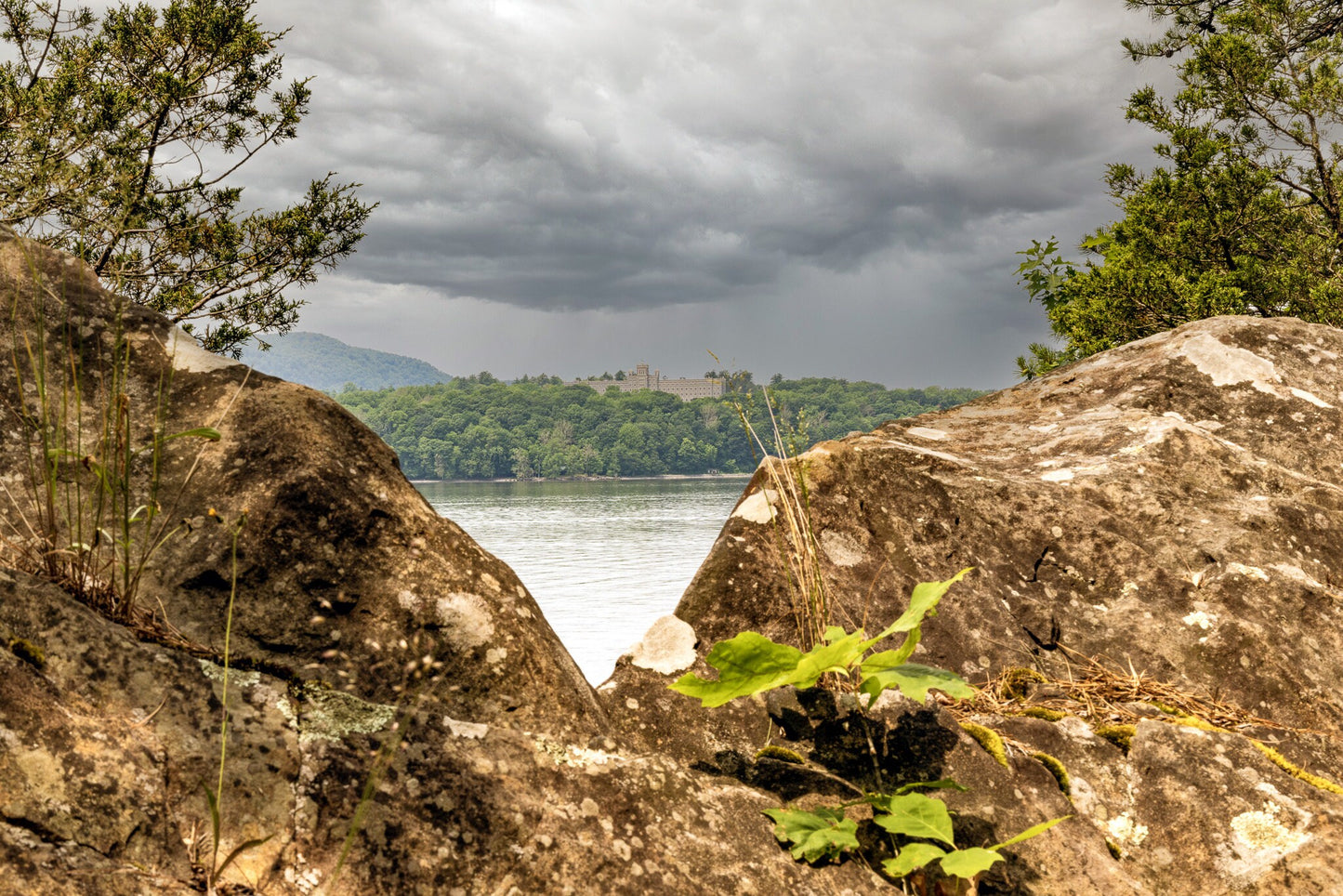 Storm over the monastery  Hudson River storm wall art metal acrylic