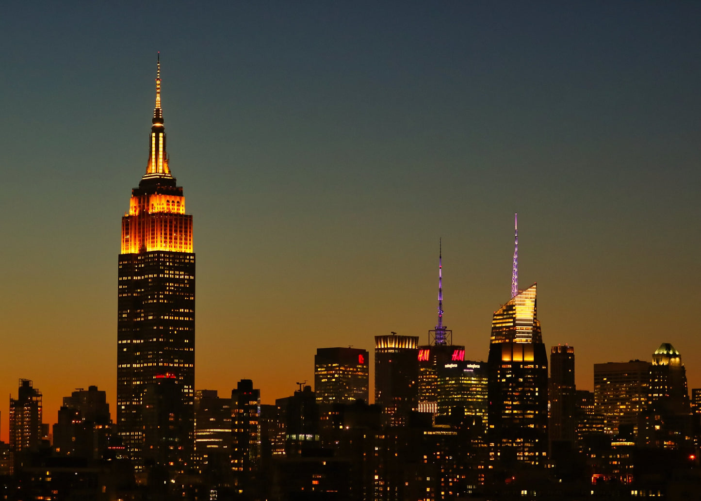 NYC skyline from lower east side at the golden hour  metal print canvas print color photography night  poster