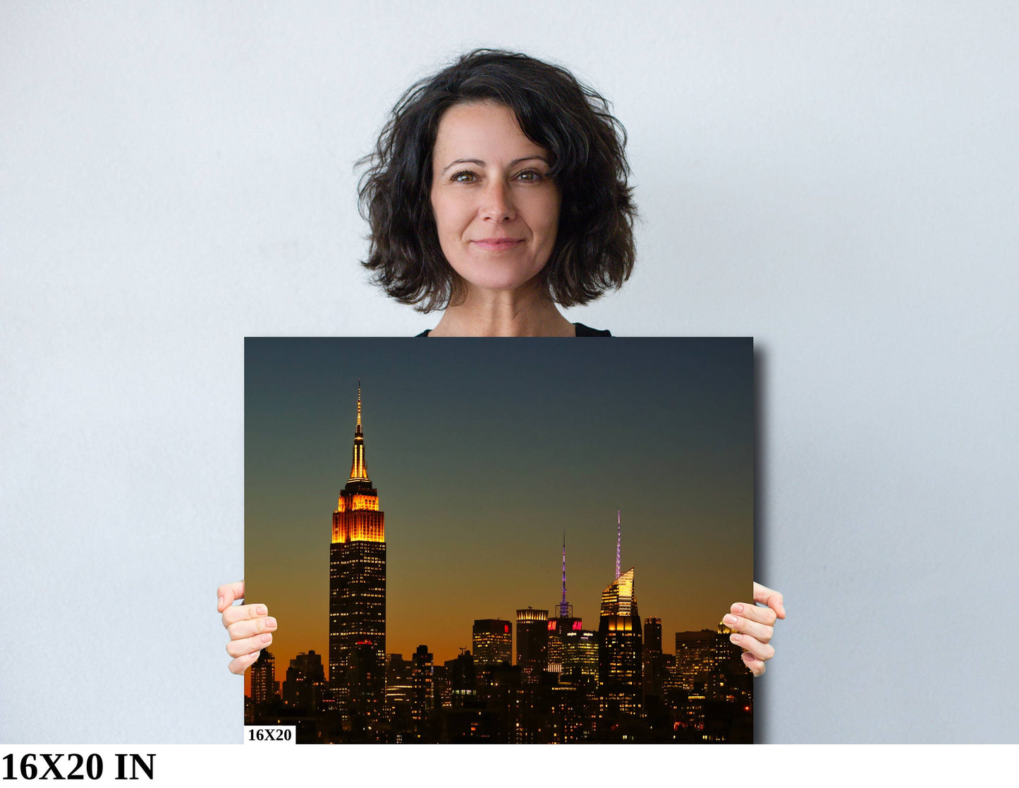 NYC skyline from lower east side at the golden hour  metal print canvas print color photography night  poster