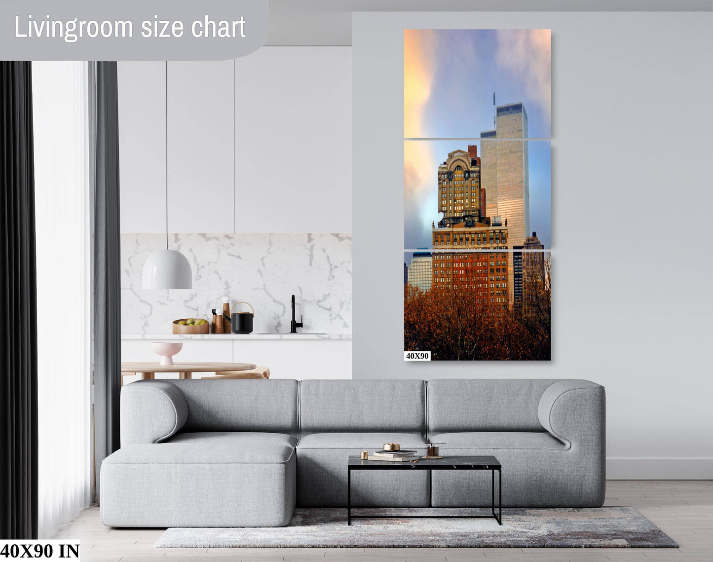 World trade Center Downtown Manhattan skyline  shot vertical enhanced color cloudy metal print canvas print acrylic print