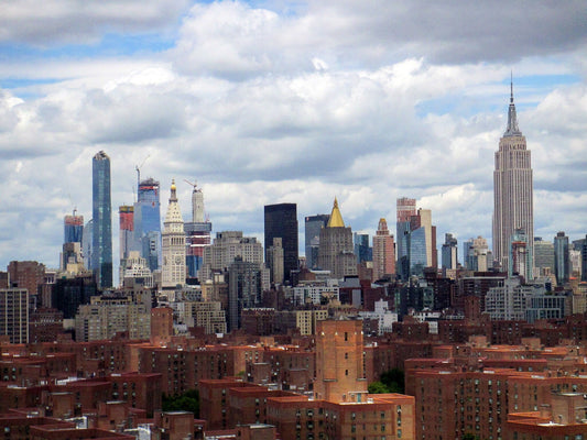 NYC skyline from lower east side metal print canvas print color photography night  poster