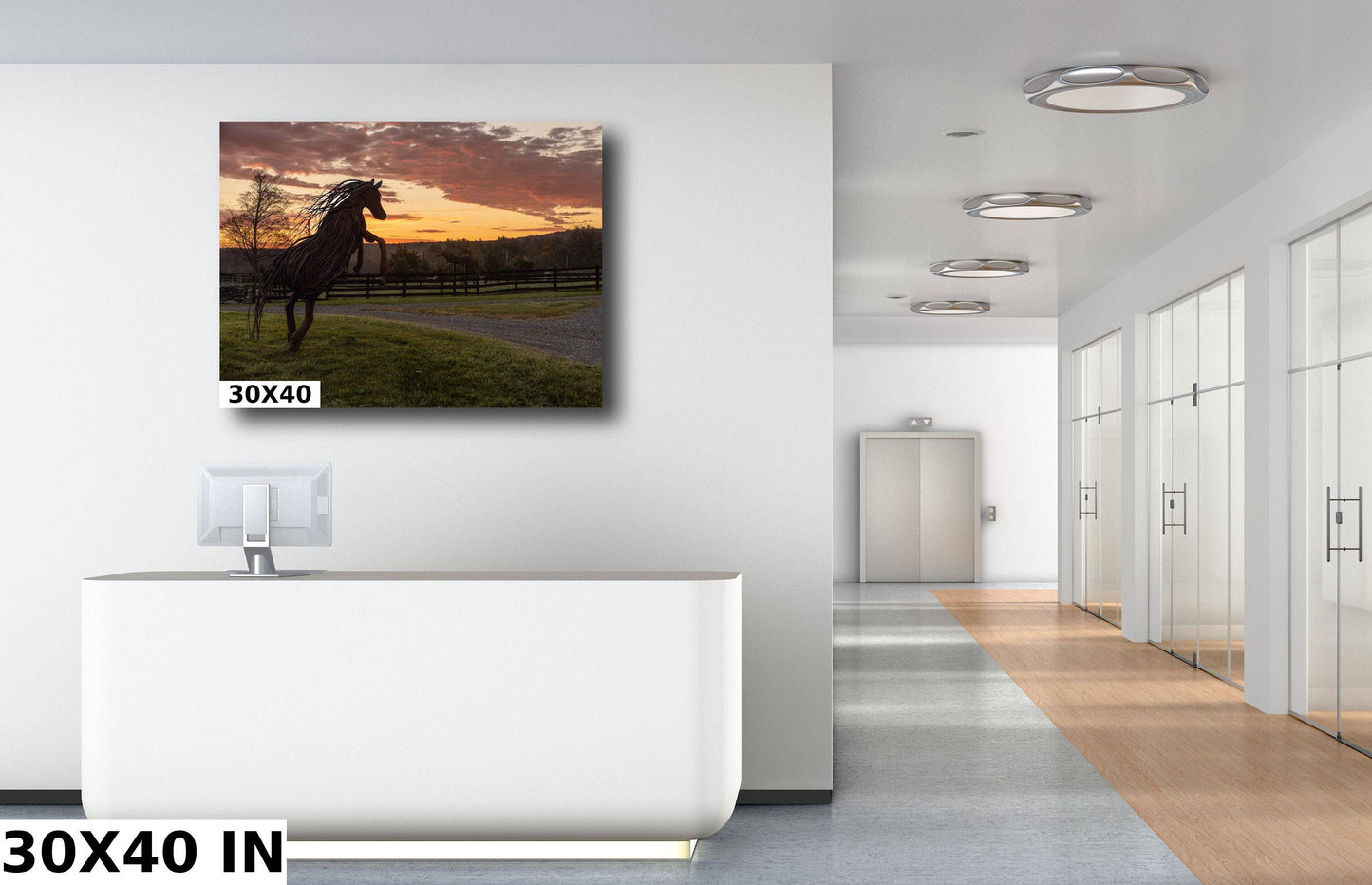 Sunrise on the horsefarm Hudson Valley wall art sunlight canvas print metal print