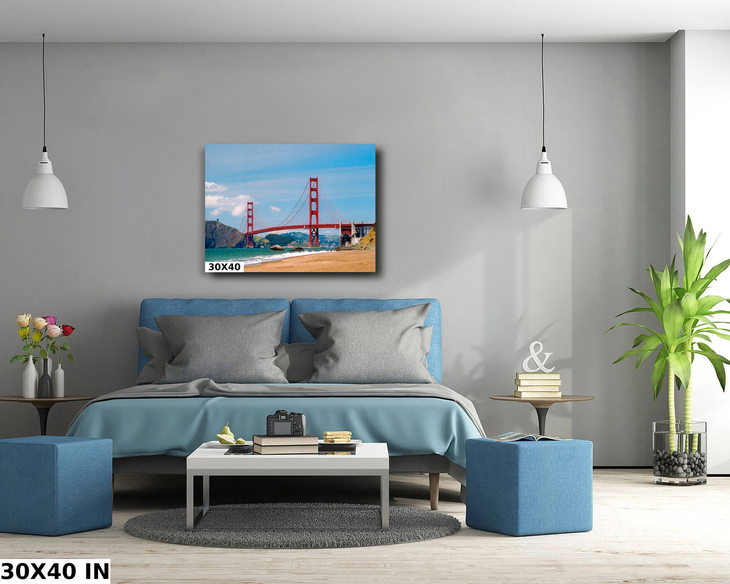 The Golden Gate Bridge metal print canvas print color photography bridge view poster