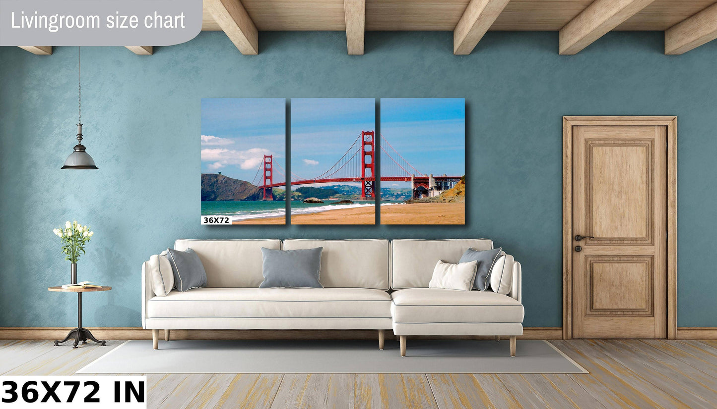 The Golden Gate Bridge metal print canvas print color photography bridge view poster