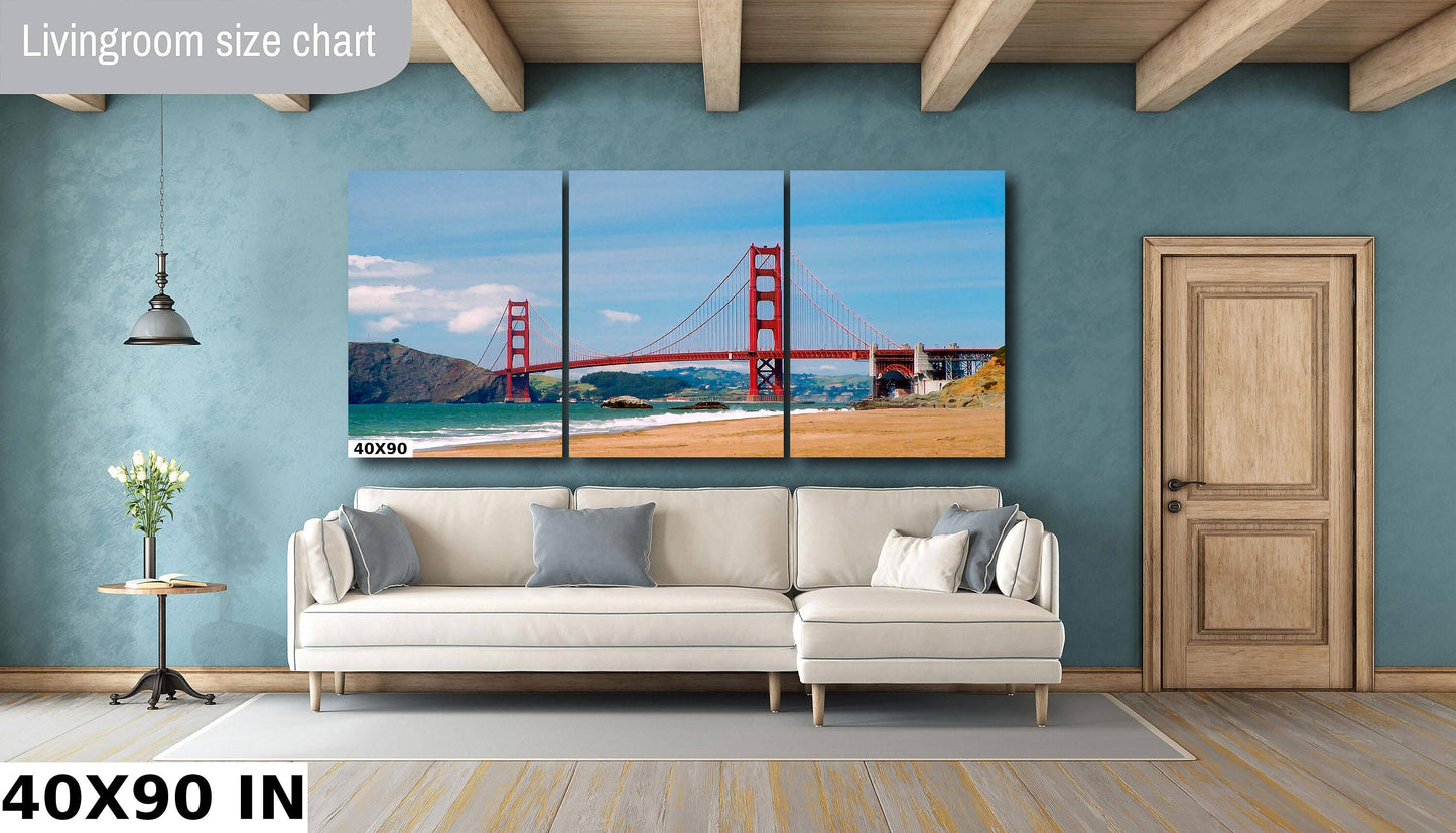 The Golden Gate Bridge metal print canvas print color photography bridge view poster