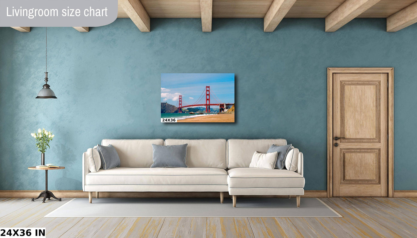 The Golden Gate Bridge metal print canvas print color photography bridge view poster