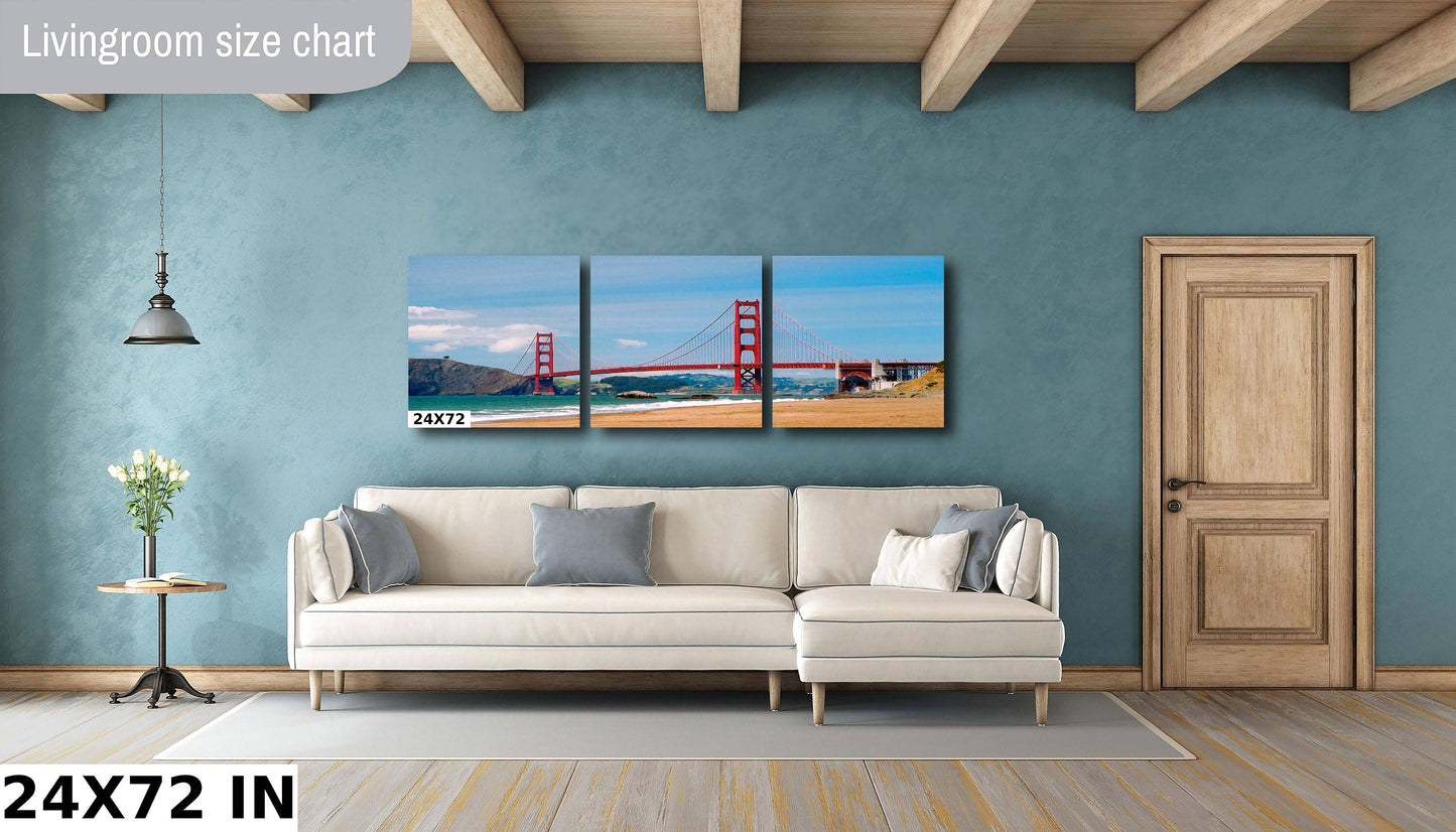 The Golden Gate Bridge metal print canvas print color photography bridge view poster