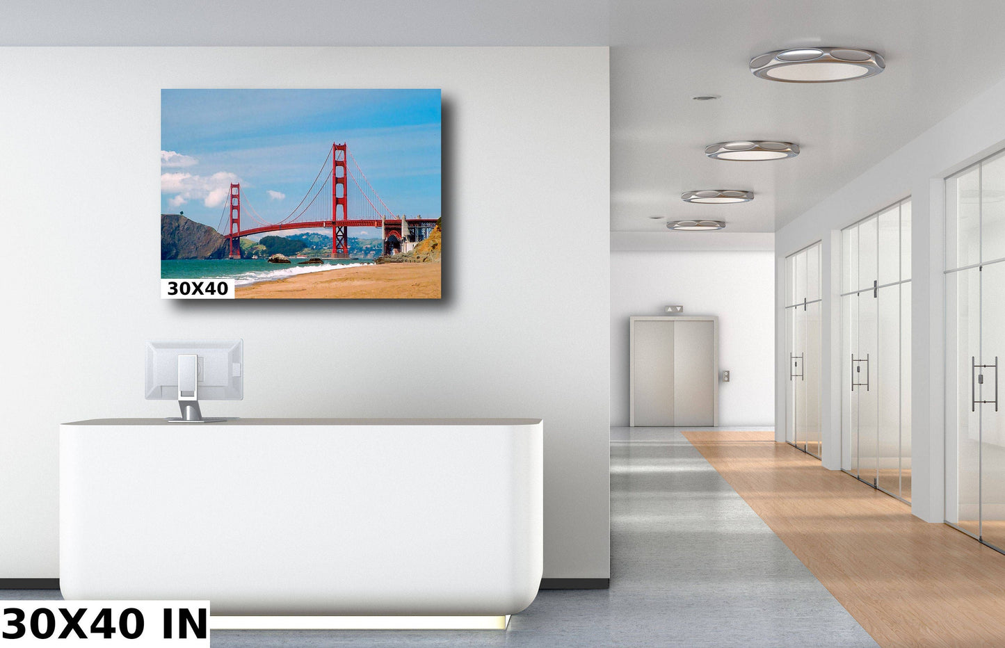 The Golden Gate Bridge metal print canvas print color photography bridge view poster