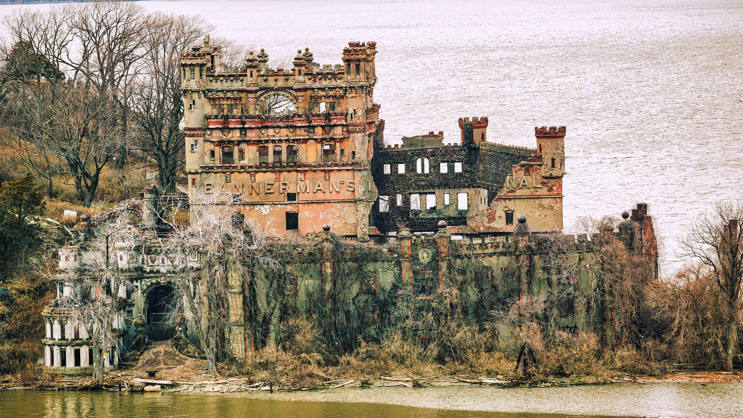 Bannerman's castle in detail before the collapse Hudson River hudson valley Hudson Valley fall time  canvas print metal print wall art