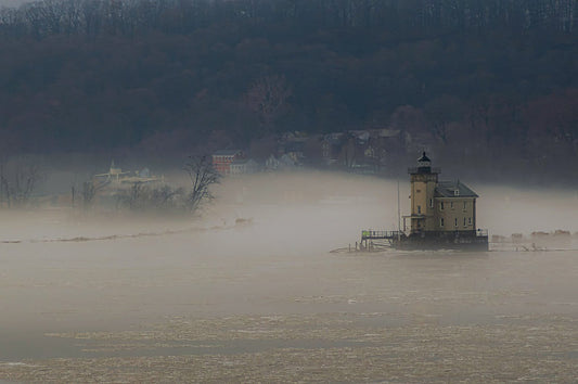 Rondout light and the Hudson fogged in Canvs print metal print wall art