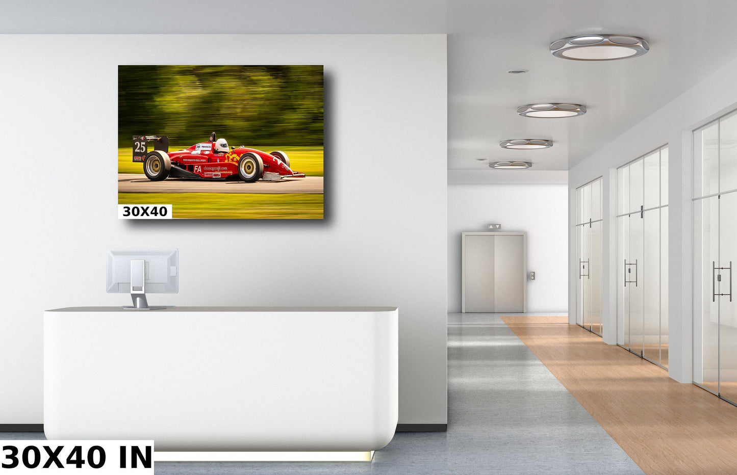 Vintage race car at close to 200 Limerock CT. wall art canvas print metal print indy car