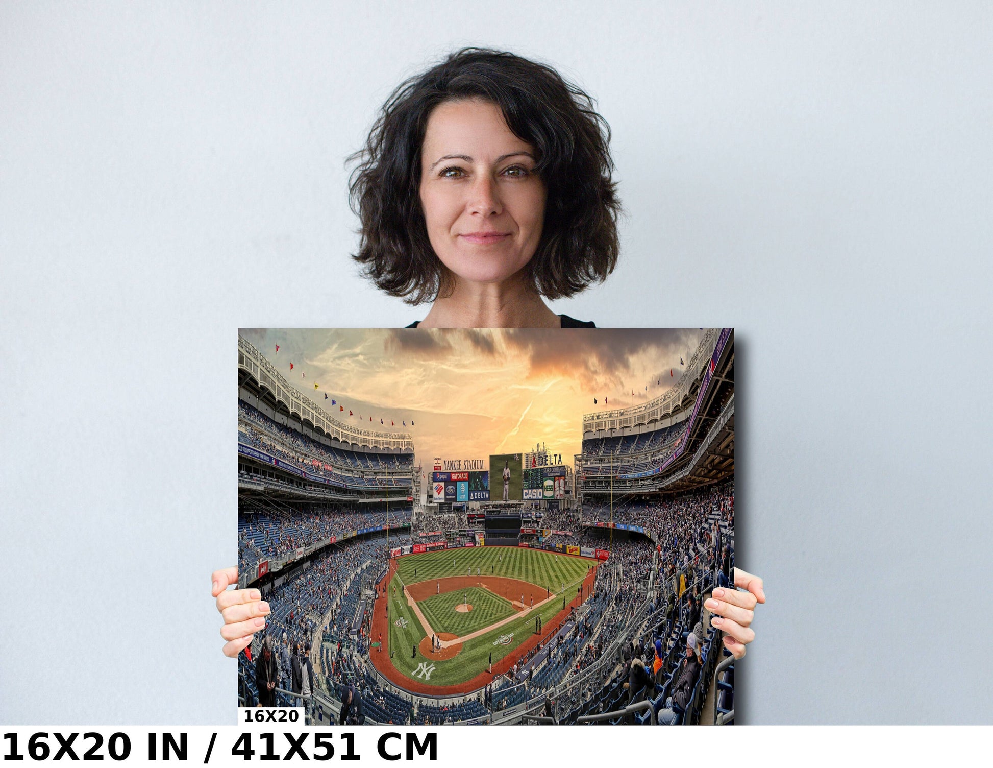 Legendary NYC Stadium panoramic at sunset metal print canvas print color photography daylight sunset poster