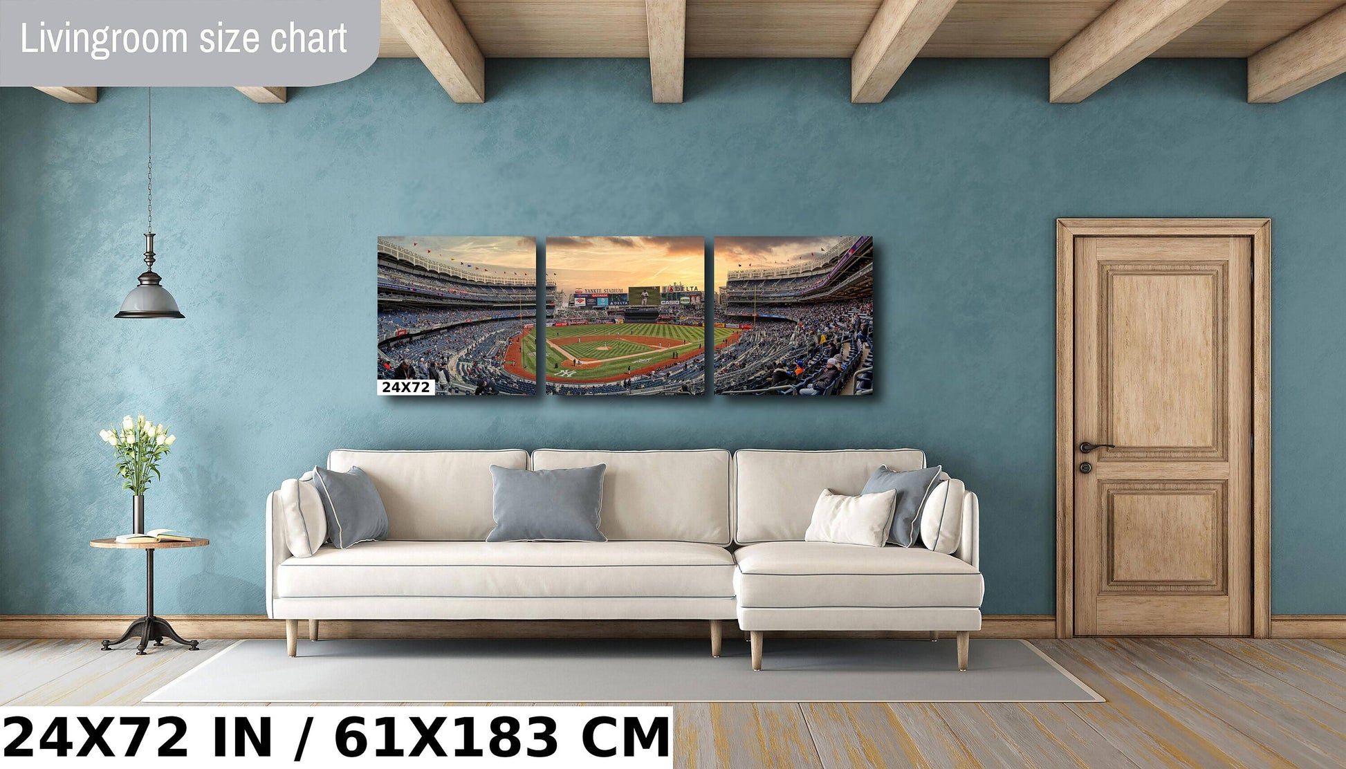 Legendary NYC Stadium panoramic at sunset metal print canvas print color photography daylight sunset poster