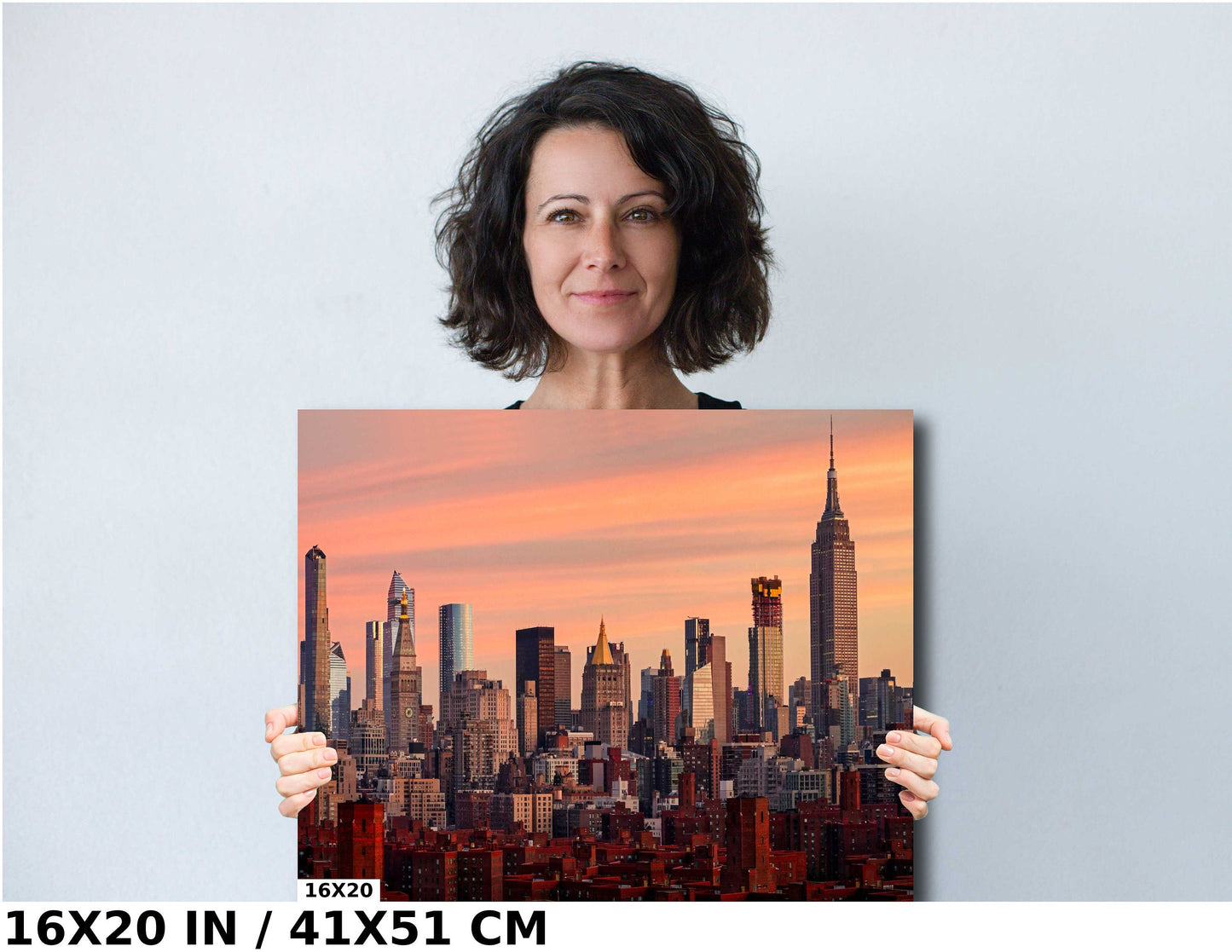 Mid town at sunrise from lower east side metal print canvas print color photography night poster