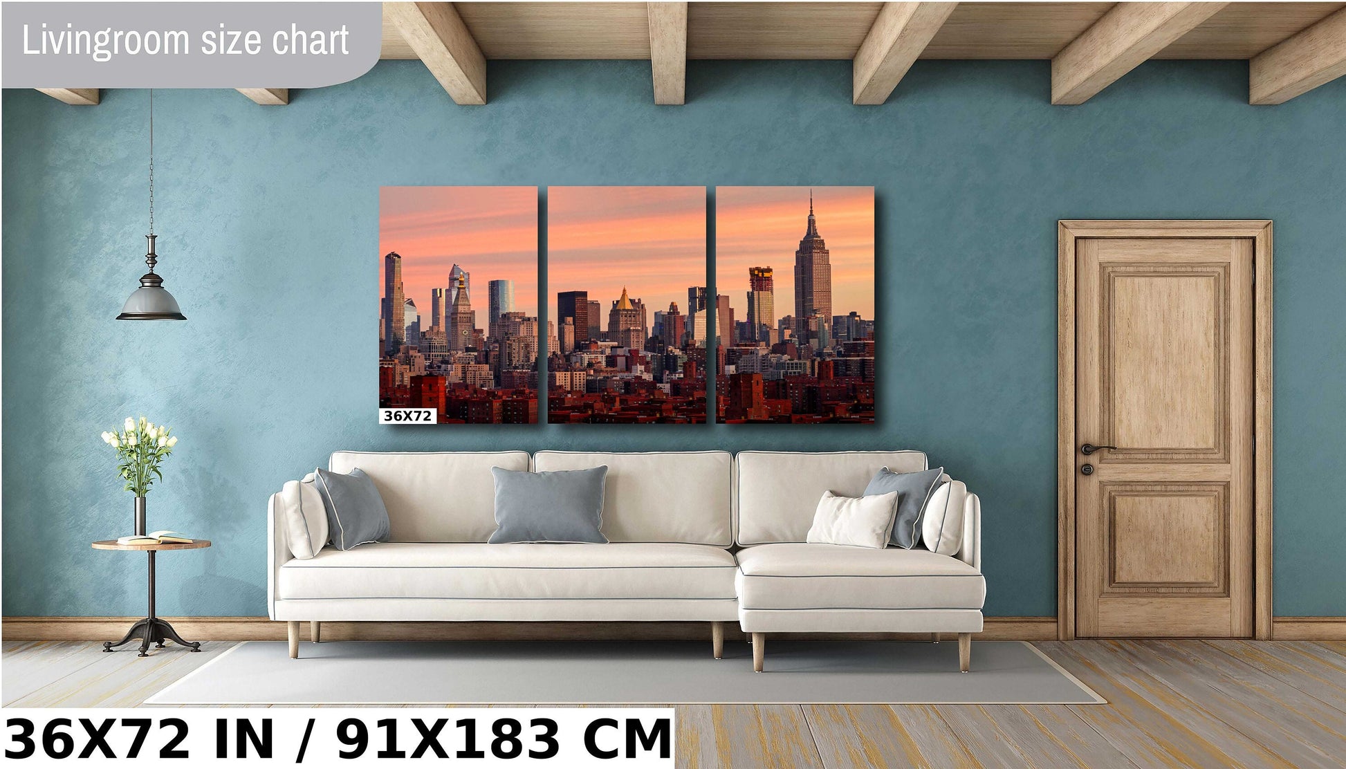 Mid town at sunrise from lower east side metal print canvas print color photography night poster