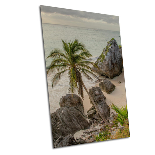 Tulum Ruins Sunrise Metal Print, canvas Color Photography, Beach Wall Art, Tropical Ocean Scene, Island Life Decor, Serene Coastal Canvas